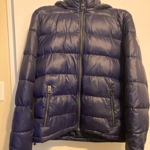 Guess Navy Blue Puffer Coat